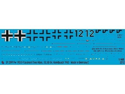 Fw 190 D-9 Leutnant Theo Nibel 10./Jg 54, Varrelbusch, Germany 1945 - image 1