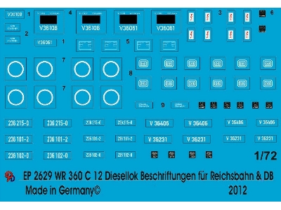 Wr 360 C 12 Diesel Engine Markings For Reichsbahn And Db - image 1