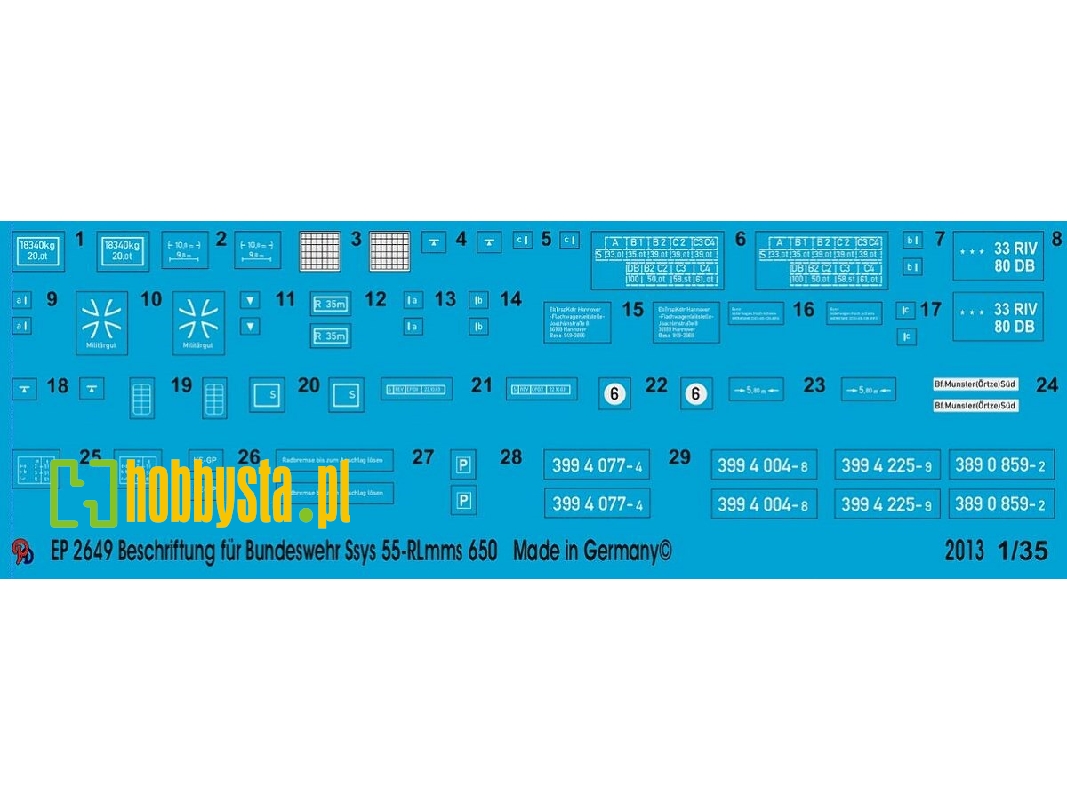 Markings Fot The Bundeswehr Ssys 55-rlmmps 650, 61 Ton Flat - image 1