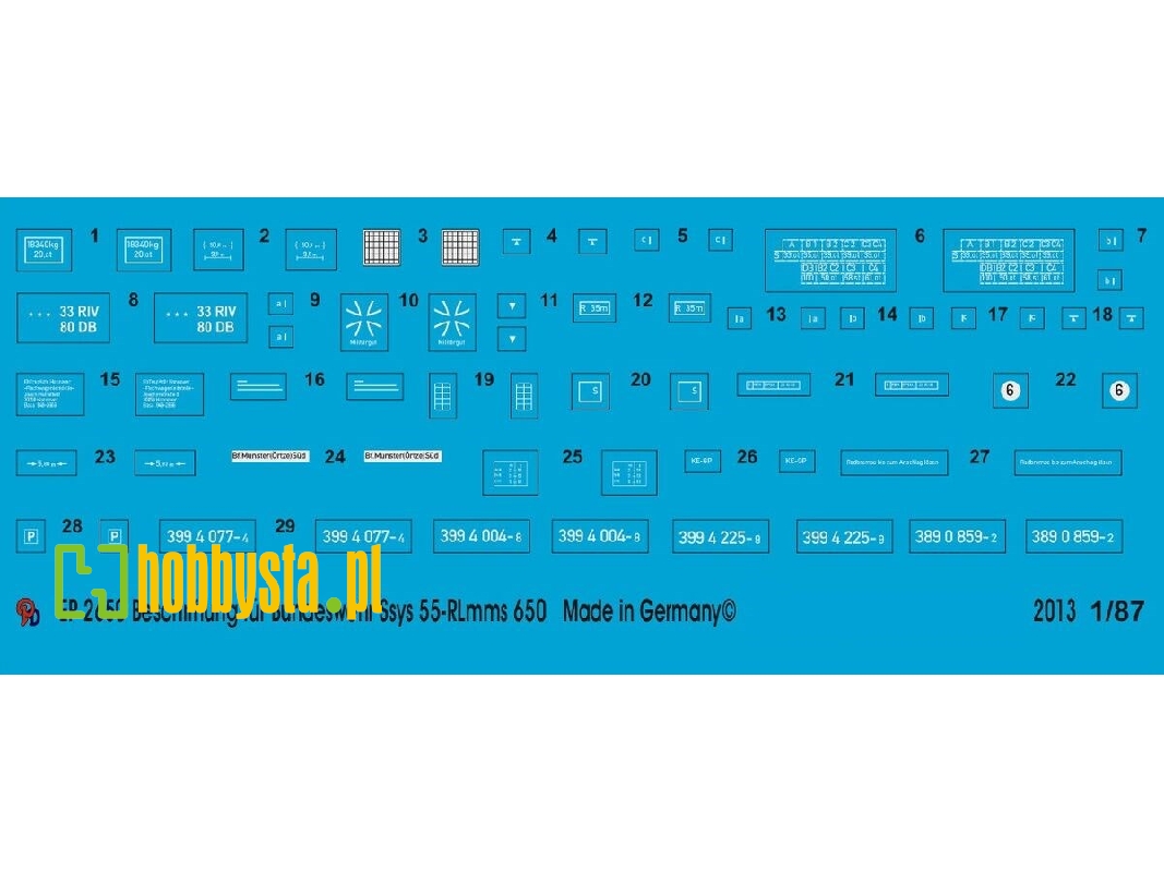 Markings Fot The Bundeswehr Ssys 55-rlmmps 650, 61 Ton Flat - image 1