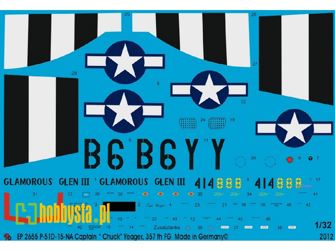 P-51 D-15-na Captain "chuck" Yeager, 357th Fg - image 1