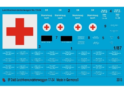Light Wounded Transport Wagon Ambulance Train 655, White Label - image 1