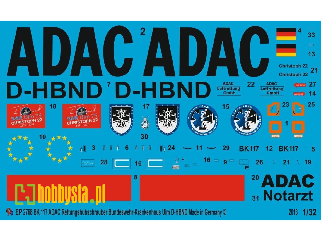 Bk 117 Adac Rescue Helicopter D-hbnd German Army Hospital Ulm - image 1