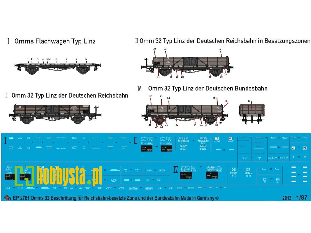 Omms 32 Markings For Reichsbahn - Allied After War Zone And Bundesbahn - image 1