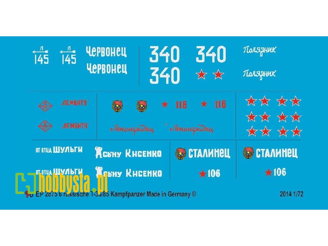 6 Russian T 34/85 Tank Markings - image 1