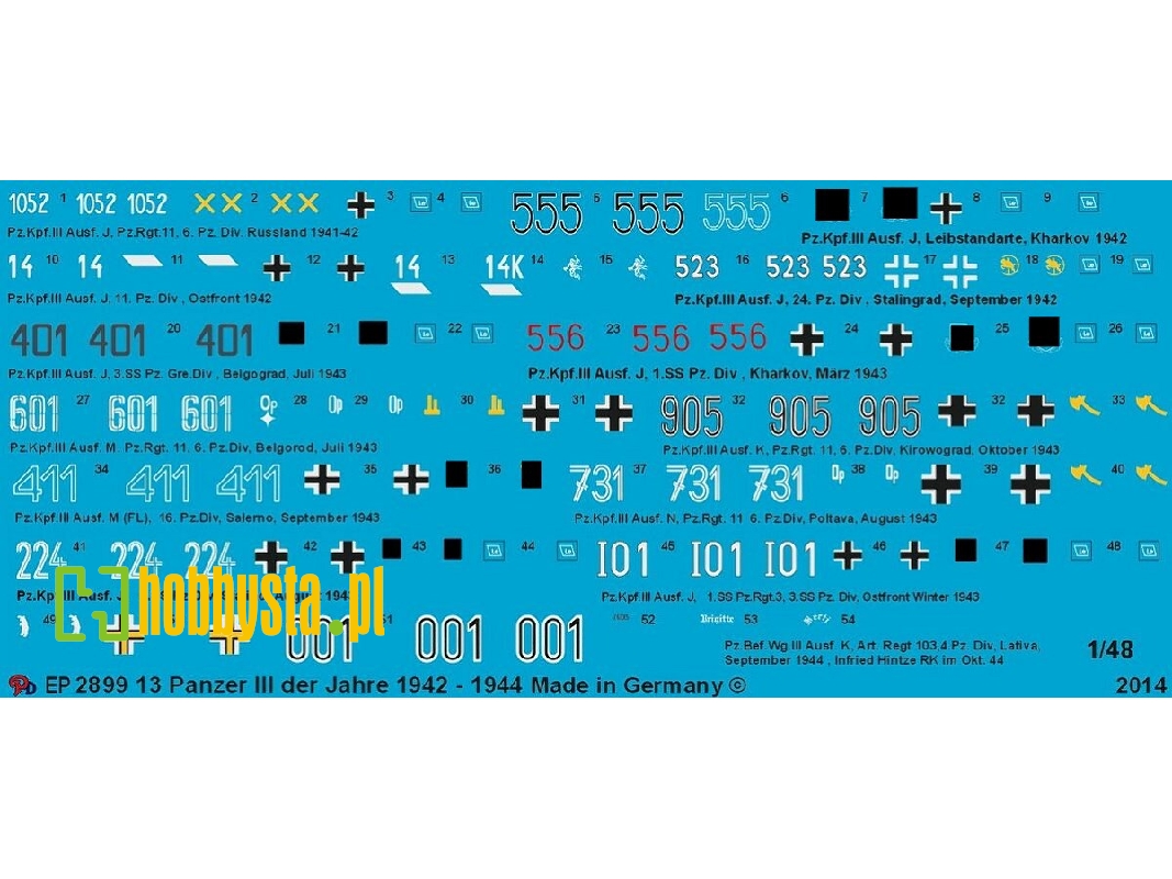 Markings For 13 Late Panzer Iii Of 1942-1944 - image 1
