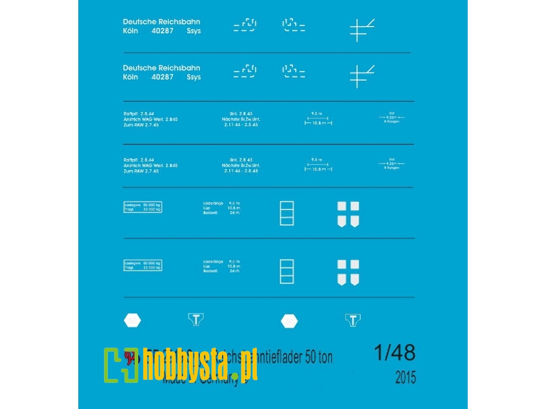 Markings For Verlinden 50 Ton Reichsbahn Flat - image 1