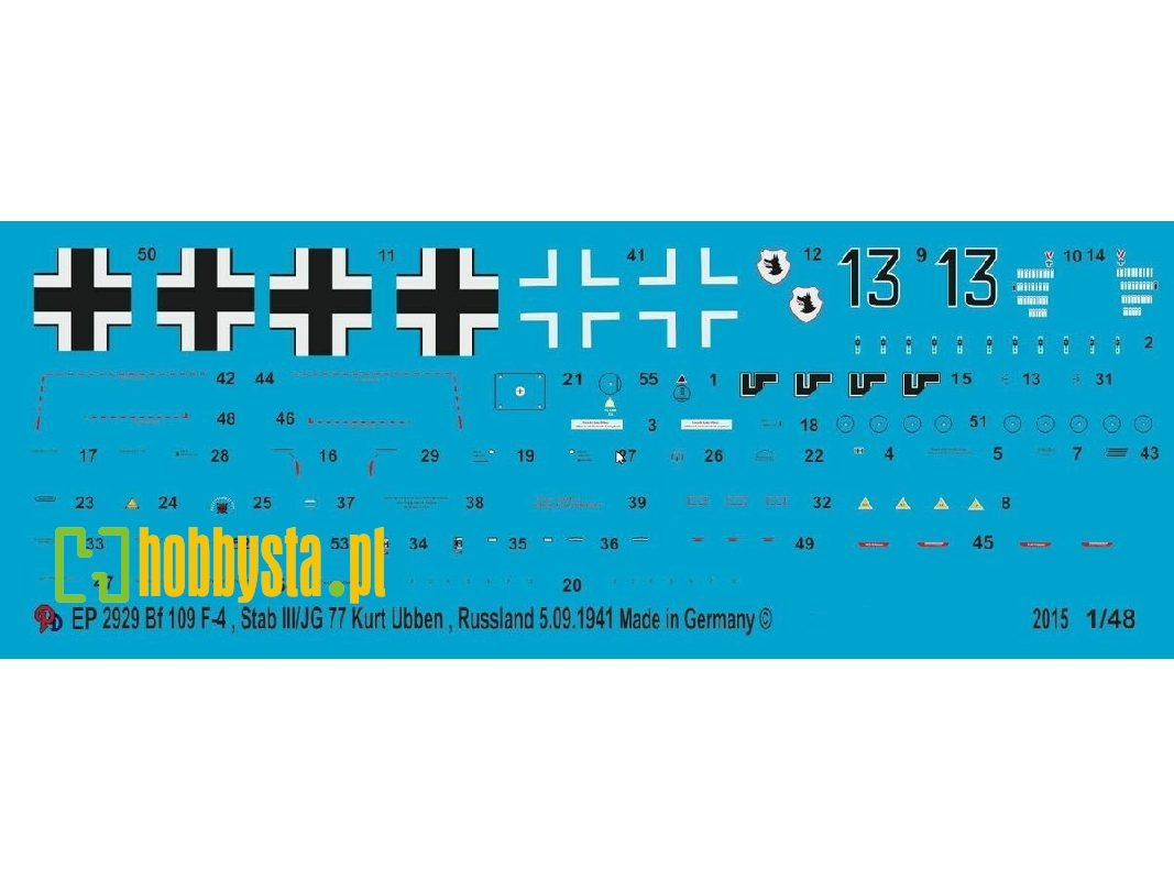 Markings For Bf 109 F-4, Stab Iii./Jg77 Kurt Ubben, Russia, 05.09.1941 - image 1