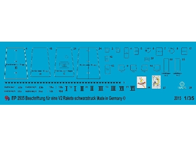 Markings For German V2/A4 Rocket Black Print - image 1