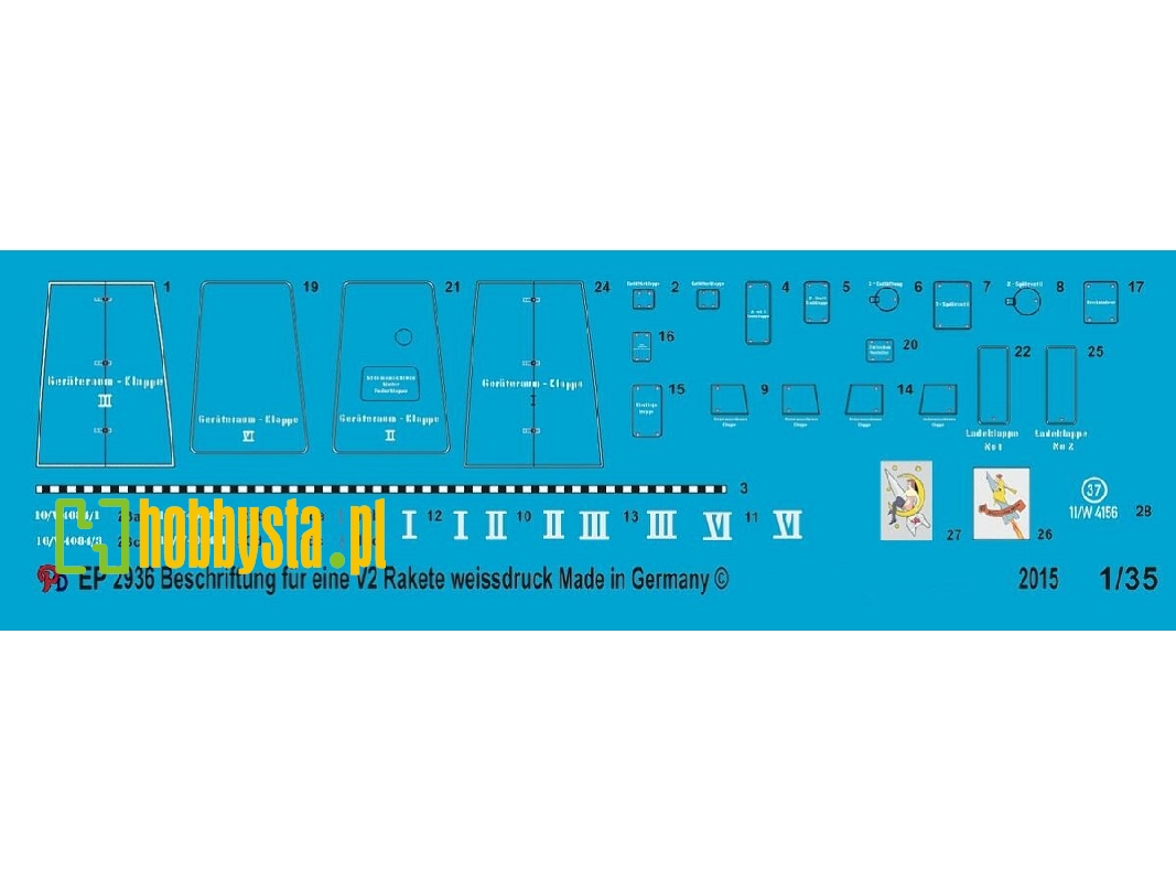 Markings For German V2/A4 Rocket White Print - image 1