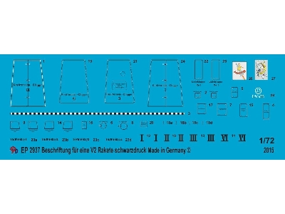 Markings For German V2/A4 Rocket Black Print - image 1