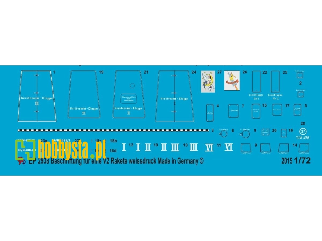 Markings For German V2/A4 Rocket White Print - image 1
