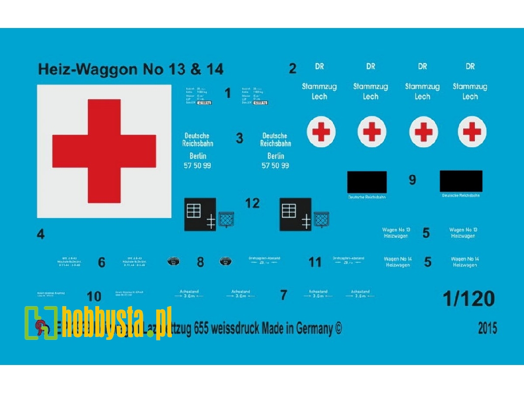 Markings For Heating Wagon For The German Ambulance Train 655 - image 1