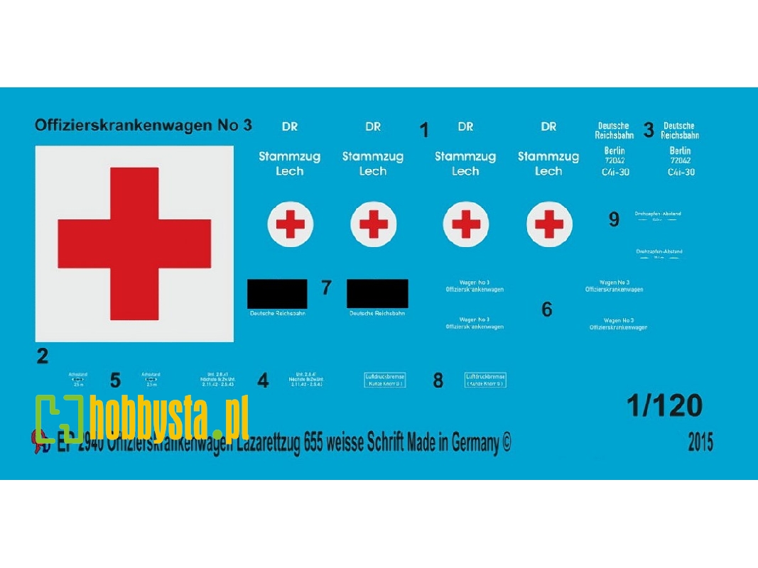 Markings For Officer Ambulance Wagon Of The German Train 655 - image 1