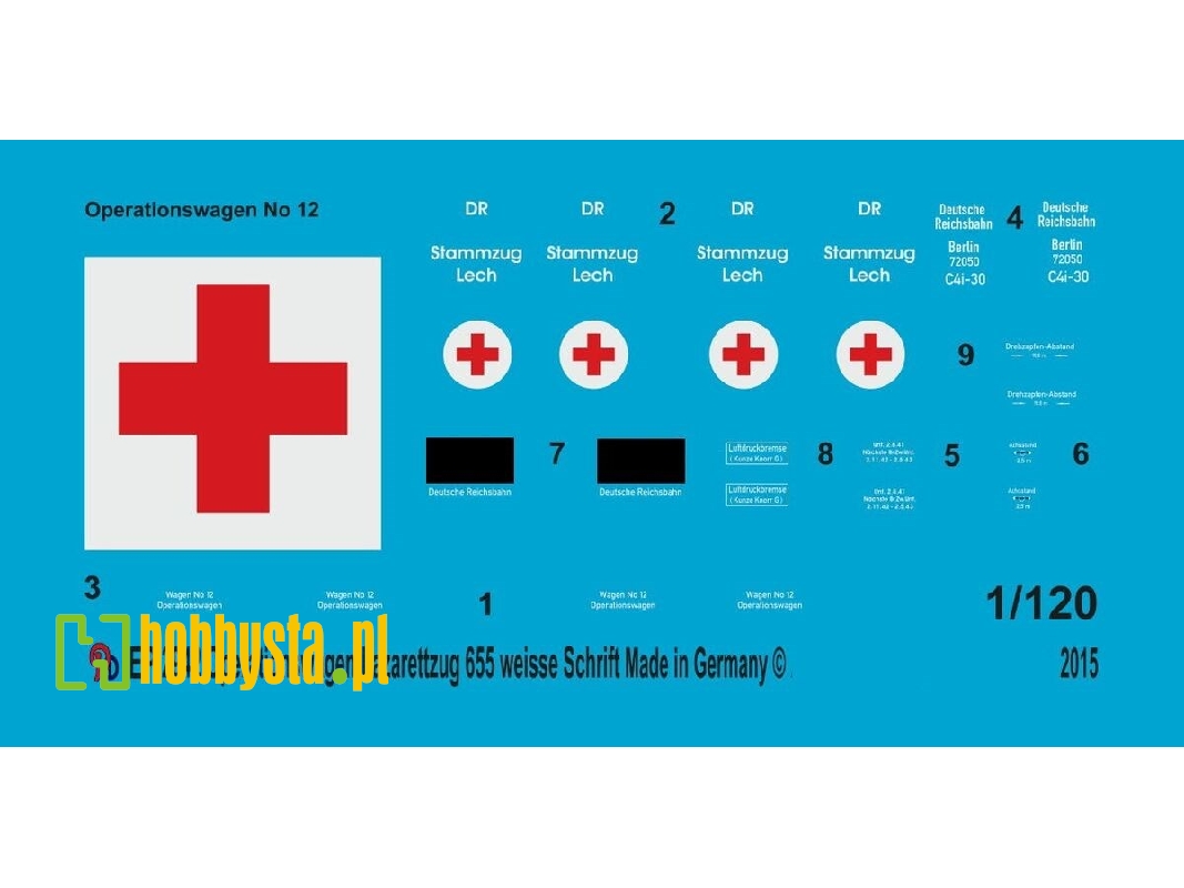 Markings For The Operation Wagon For The German Ambulance Train 655 - image 1