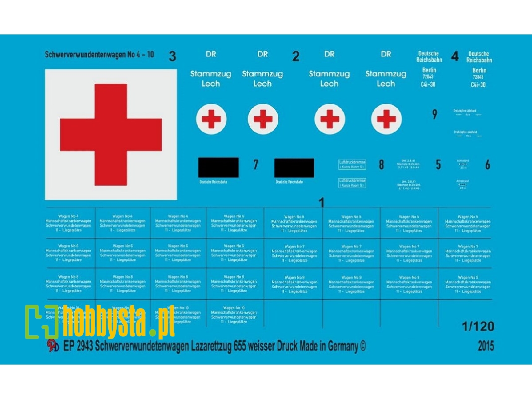 Markings For Heavy Wounded Wagon Of The German Ambulance Train 655 - image 1