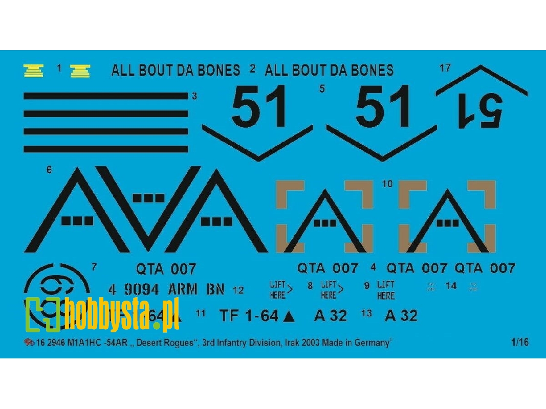 Markings For Abrams M1a1 Hc Desert Rogues Iraq 2003 - image 1