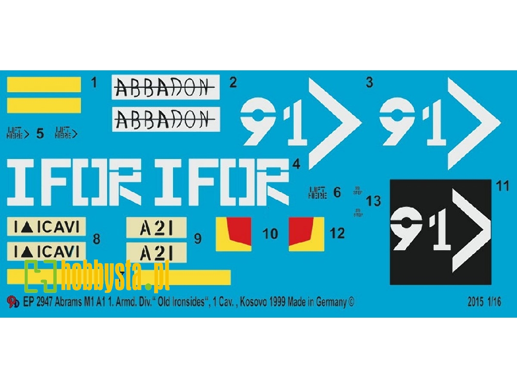 Markings For Abrams M1a1 "old Ironsides" During Kosovo 1999 - image 1