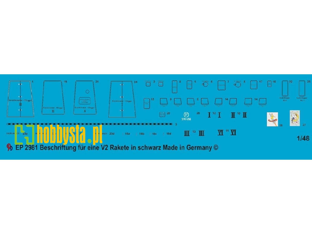 Markings For V2 Rocket In Black - image 1