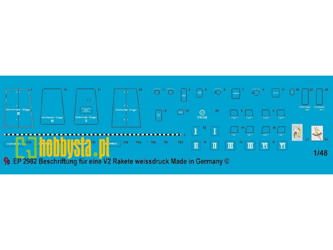 Markings For V2 Rocket In White - image 1