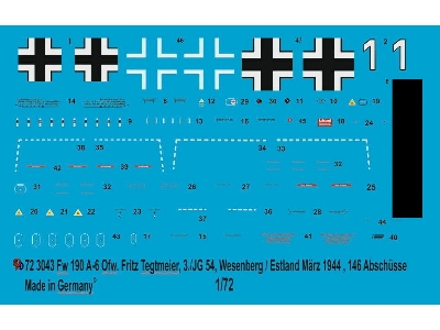Fw 190 A-6 Ofw. Fritz Tegtmeier, 3/Jg 54, Wesenberg-estland, March 1944, 146 Kills - image 1