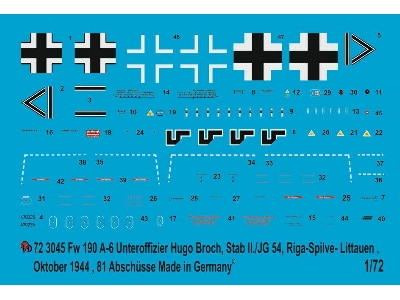 Fw 190 A-6 Unteroffizier Hugo Broch, Stab Ii/Jg 54 Riga-lithuania Oct. 1944, 81 Kills - image 1