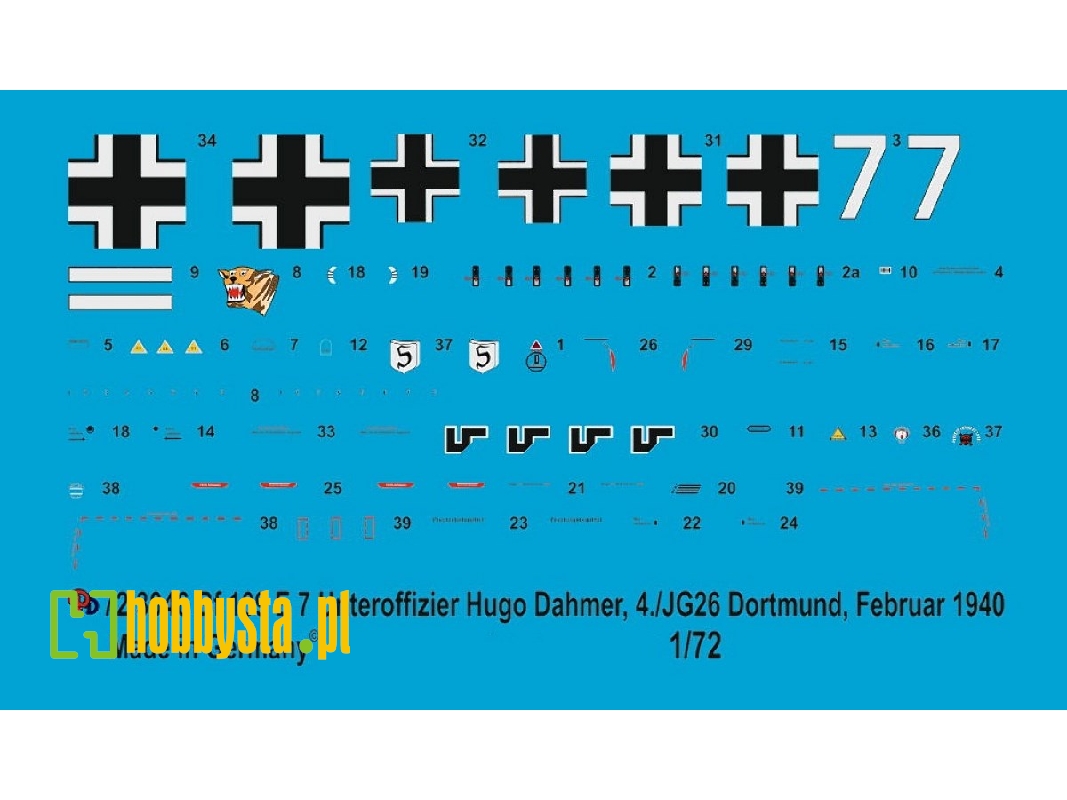 Bf 109 E-7 Unteroffizier Hugo Dahmer, 4./Jg 26 Dortmund, February 1940 - image 1