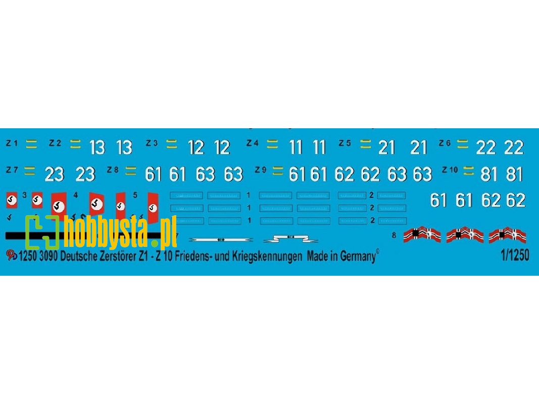 German Destroyers Z1-z10 Pre War And War Time Markings - image 1