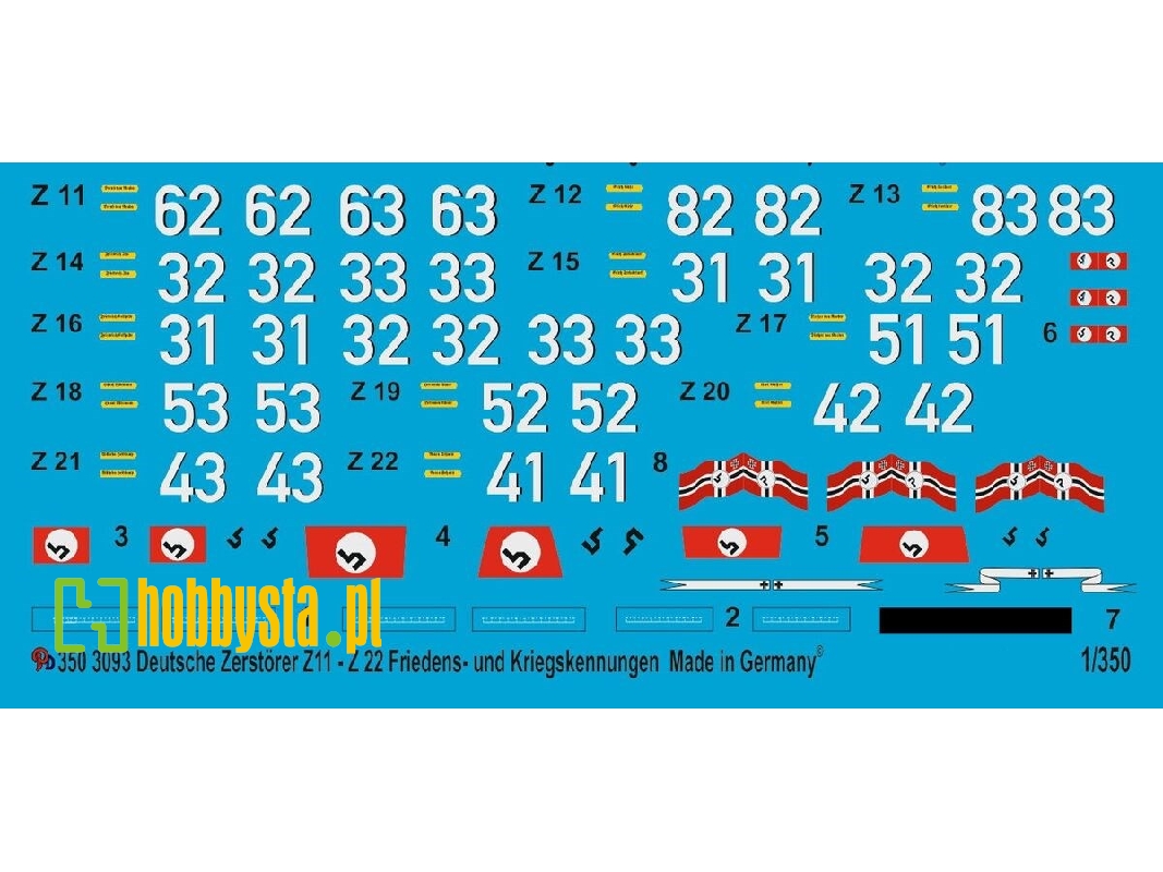 German Destroyers Z11-z22 Pre War And War Time Markings - image 1