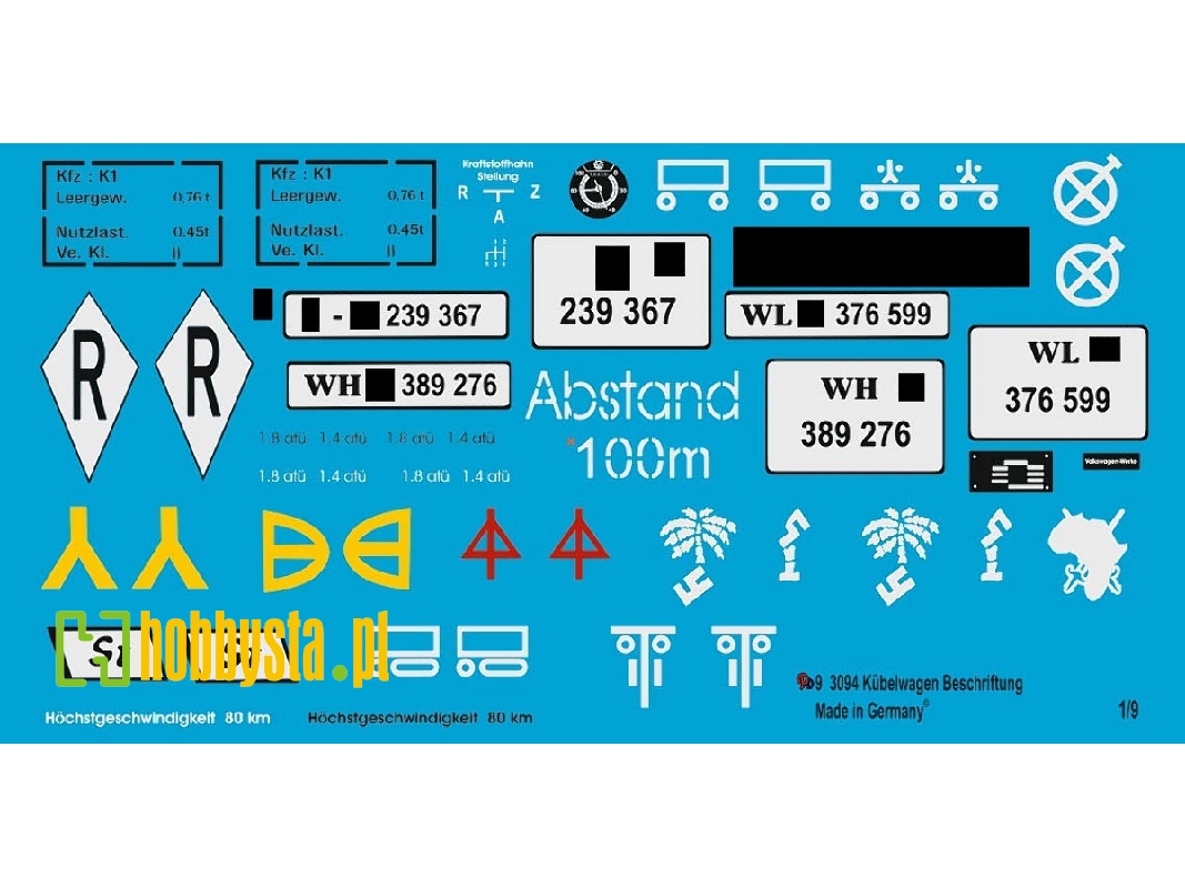 Markings For The Kübelwagen Old Esci Or Revell Model - image 1