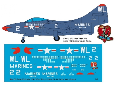 Panther F9f-2b Bu No. 123451 Wl 2 Of The Vmf-311, K-3 Korea 1953, 400 Missions - image 1