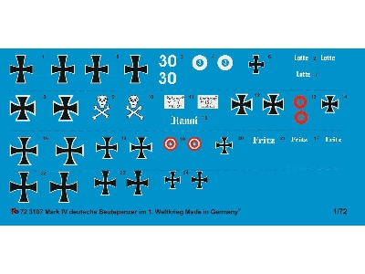 German Markings For British Mark Iv Female Tanks I World War - image 1
