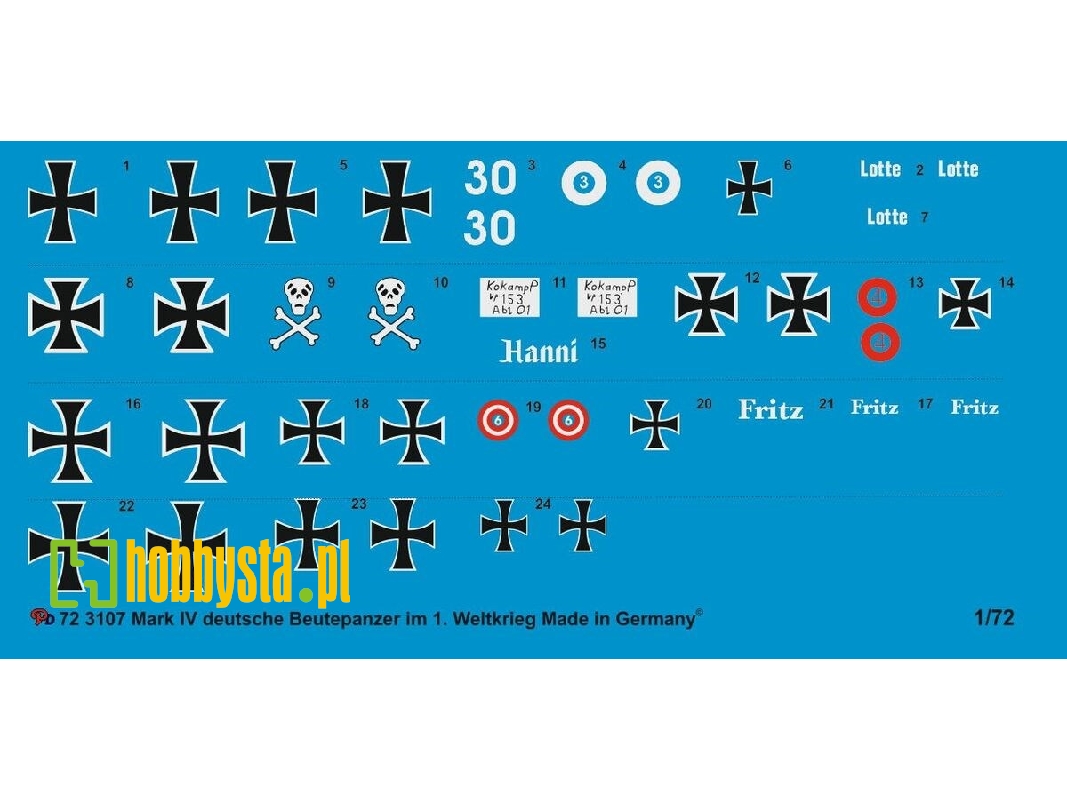 German Markings For British Mark Iv Female Tanks I World War - image 1