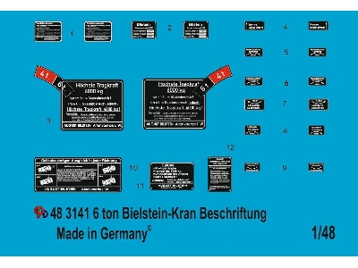 Labeling For 6 Ton Bilstein Kran Type G 07.04 - image 1