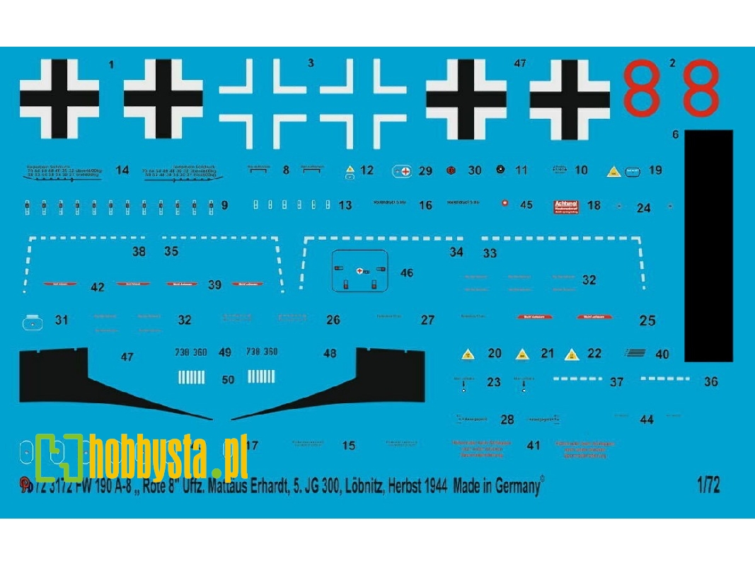 Fw 190 A-8 "red 8" Uffz MatthĂ¤us Erhardt, 5. Jg 300 LĂ¶bnitz, Autumn 1944 - image 1