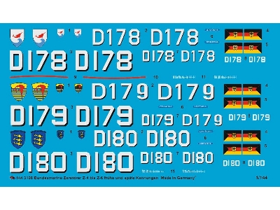 German Modern Destroyer Z4-z6 Early And Late Markings For Revell Model - image 1