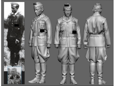 German Wwii Battle Of Britain Ace Erich Schmidt (3d-printed) - image 1