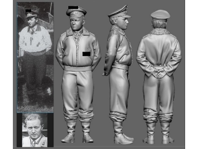 Battle Of Britain German Wwii Ace Walter Oesau (3d-printed) - image 1