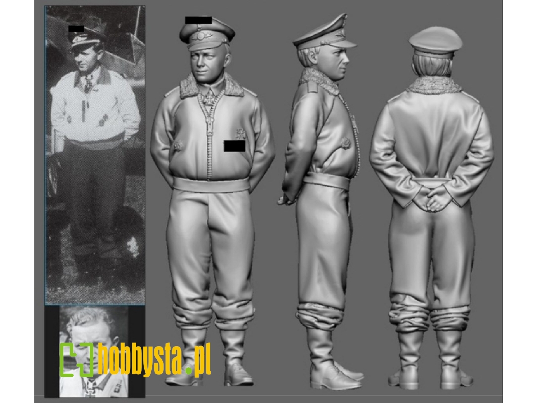 Battle Of Britain German Wwii Ace Walter Oesau (3d-printed) - image 1