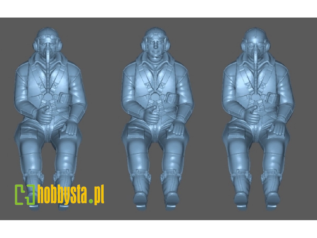 German Wwii Pilots Siting In Planes (3 Figures / 3d-printed) - image 1