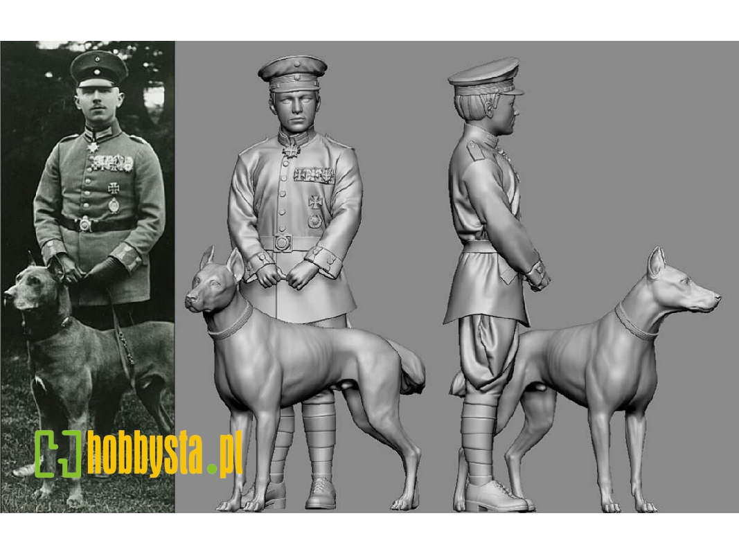 German Wwi Aces - Max Immelmann With Dog (3d-printed) - image 1