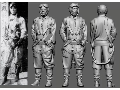 Japanese Army Wwii Ace Hjdeo Miyabe (3d-printed) - image 1
