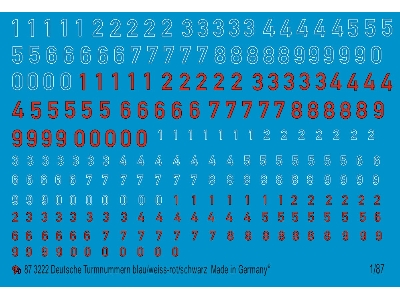 German Turret Numbers Blue/White - Red/Black - image 1
