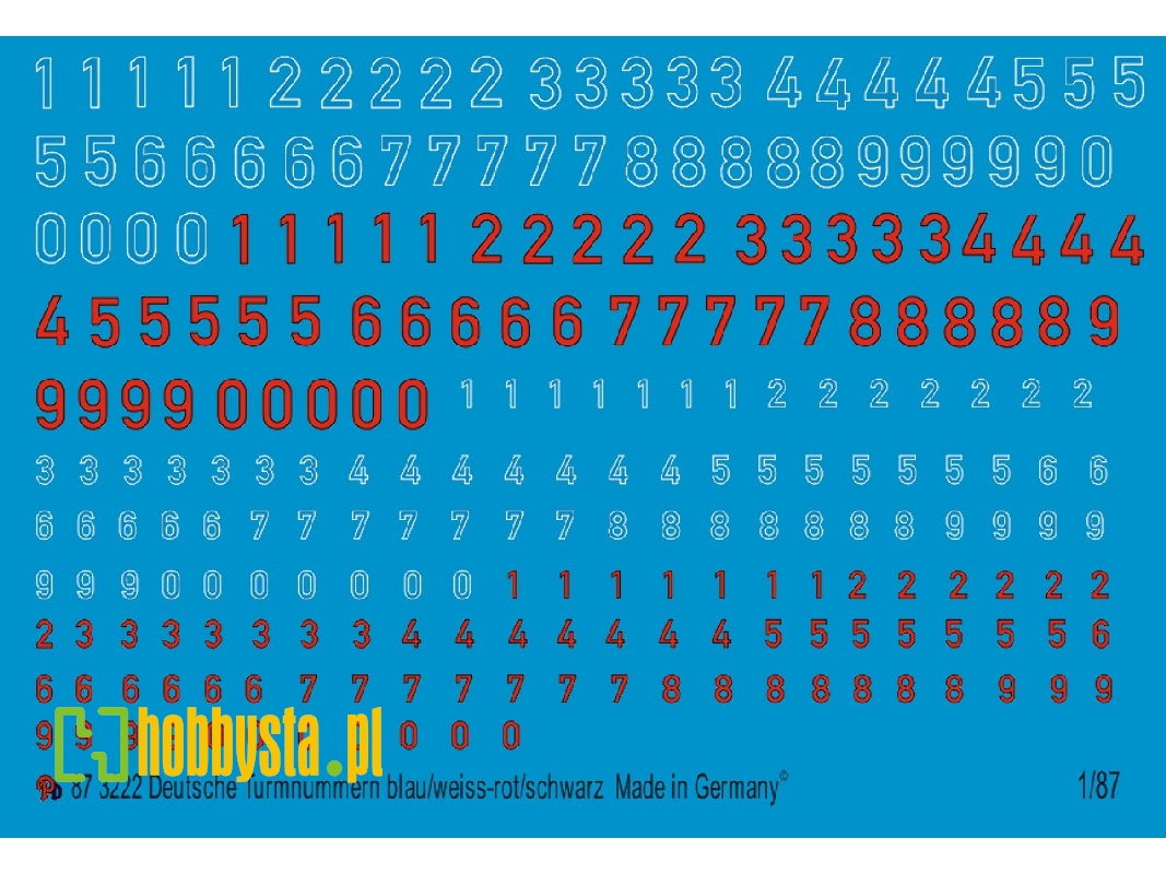 German Turret Numbers Blue/White - Red/Black - image 1