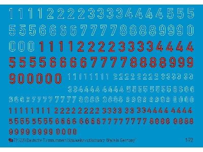 German Turret Numbers Blue/White - Red/Black - image 1