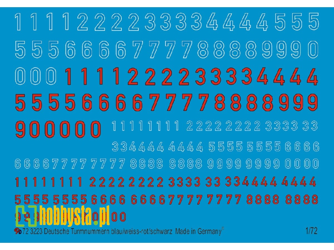 German Turret Numbers Blue/White - Red/Black - image 1