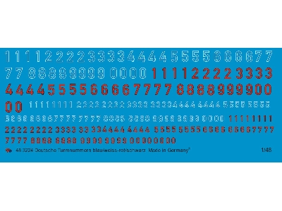 German Turret Numbers Blue/White - Red/Black - image 1
