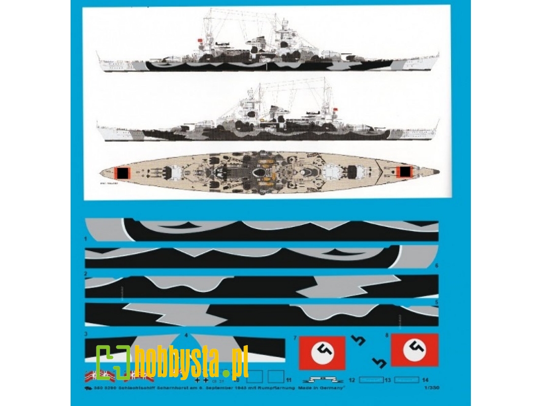 Battleship Scharnhorst 6. September 1943 With Body Camouflage - image 1