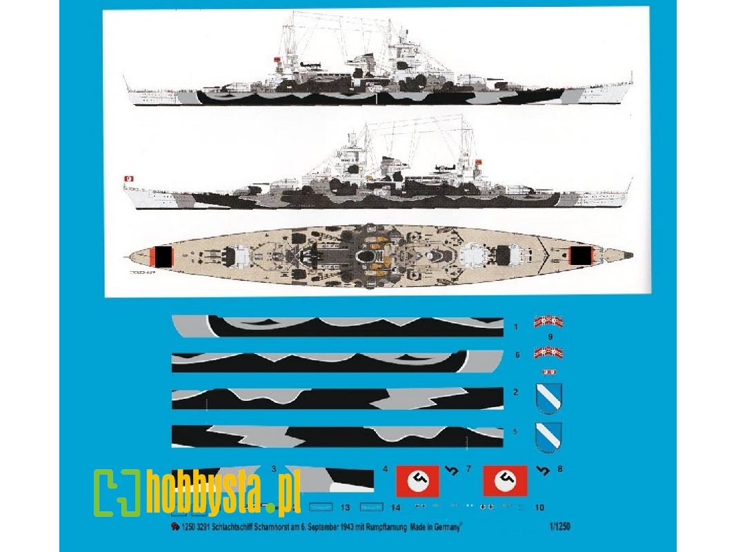 Battleship Scharnhorst 6. September 1943 With Body Camouflage - image 1