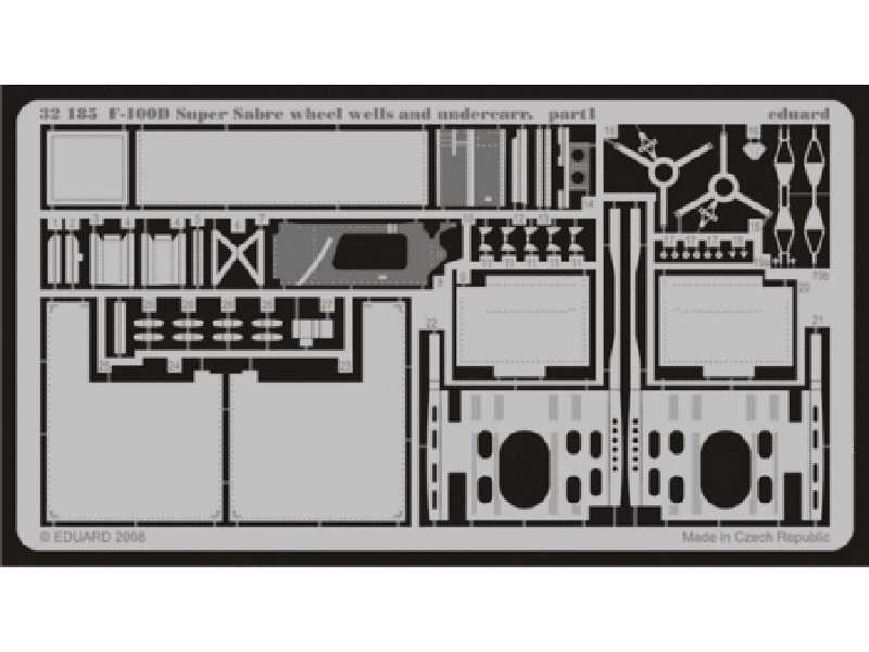 F-100D wheel wells and undercarriage 1/32 - Trumpeter - image 1